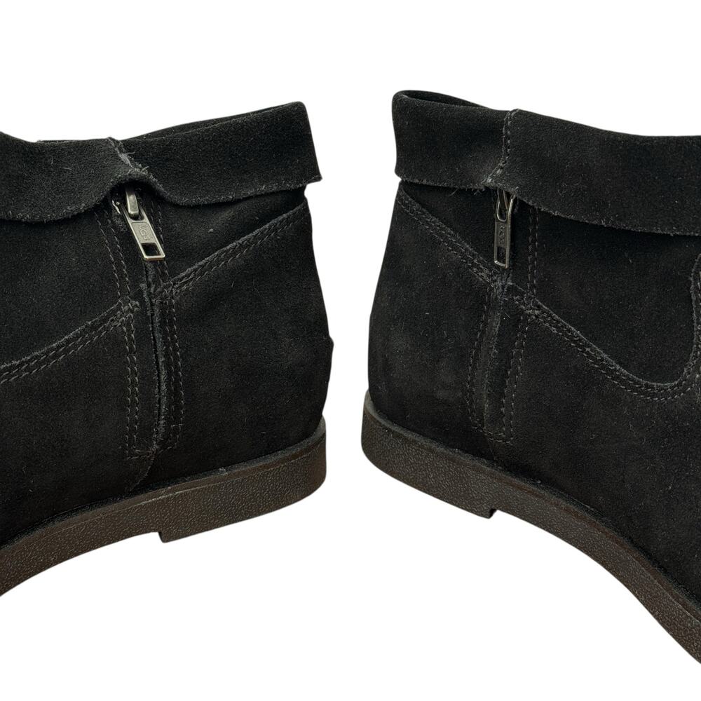 UGG Josefene Cuff Suede Ankle Boot SZ 11 Womens Black Comfort Slouchy Distressed - Picture 7 of 12